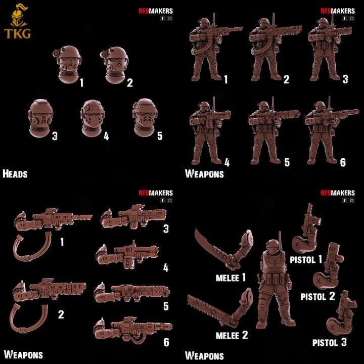 Shock Troops Kill Squad by Red Makers | 3D printed Tabletop Miniatures