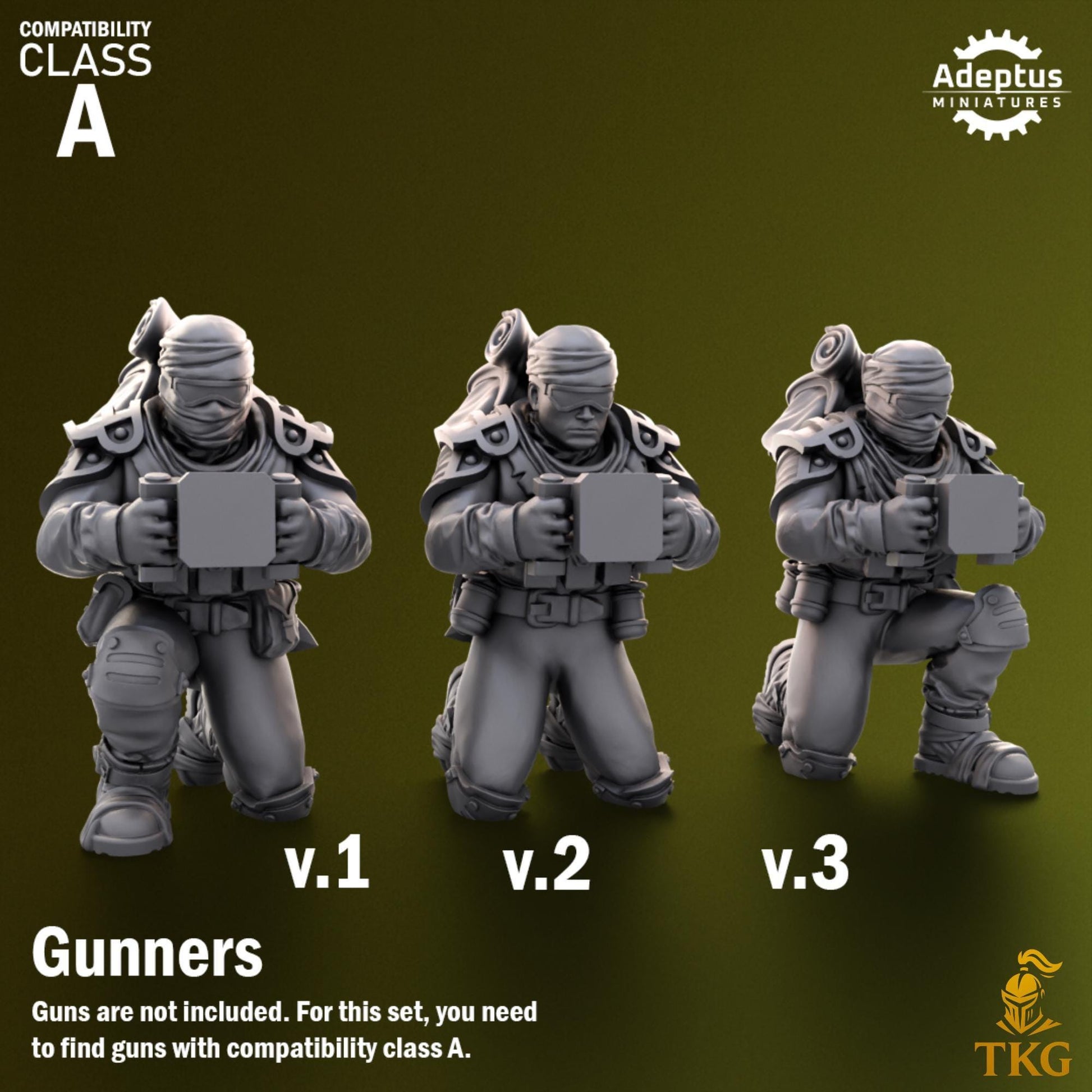 Red Dune Regiment Heavy Weapons Operators by Adeptus Miniatures | 3D printed Tabletop Miniatures