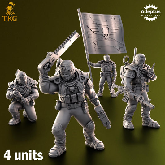 Red Dune Regiment Command Squad by Adeptus Miniatures | 3D printed Tabletop Miniatures