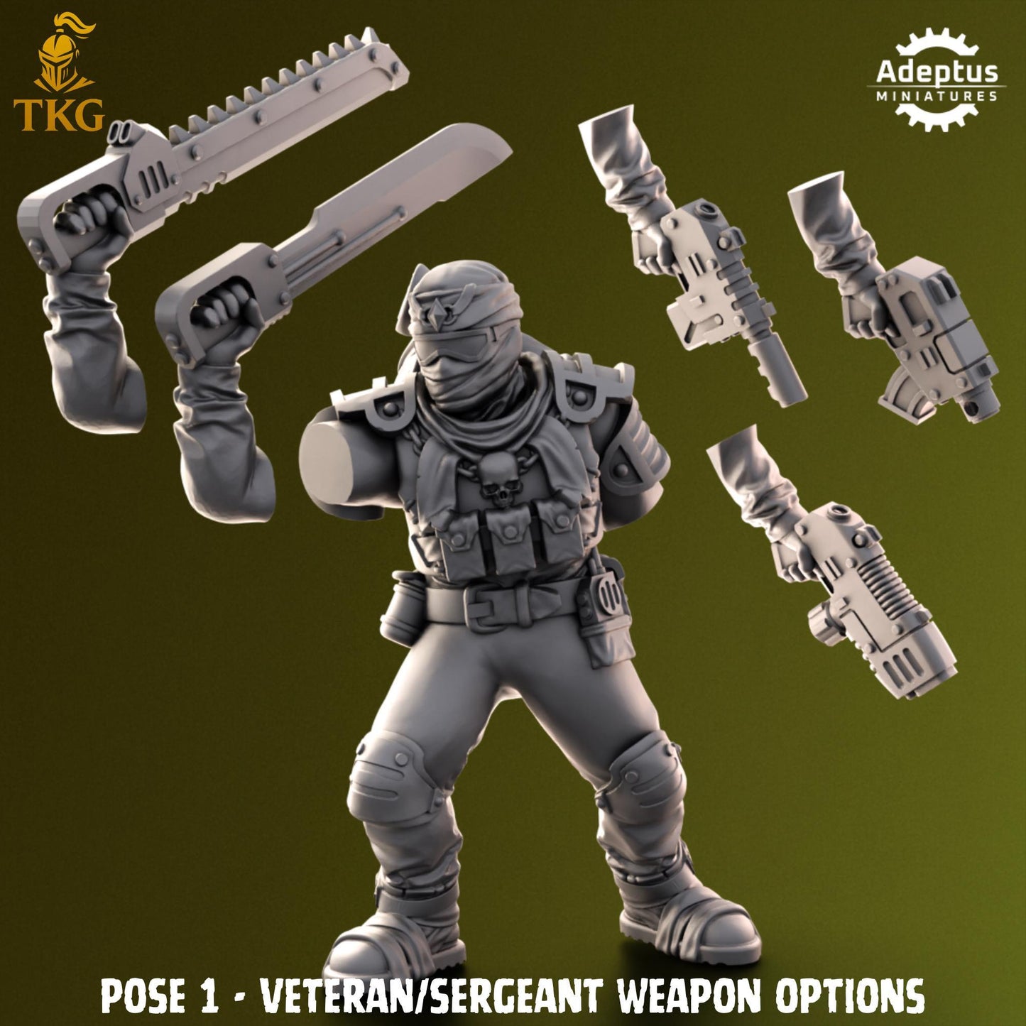 Red Dune Regiment Command Squad by Adeptus Miniatures | 3D printed Tabletop Miniatures