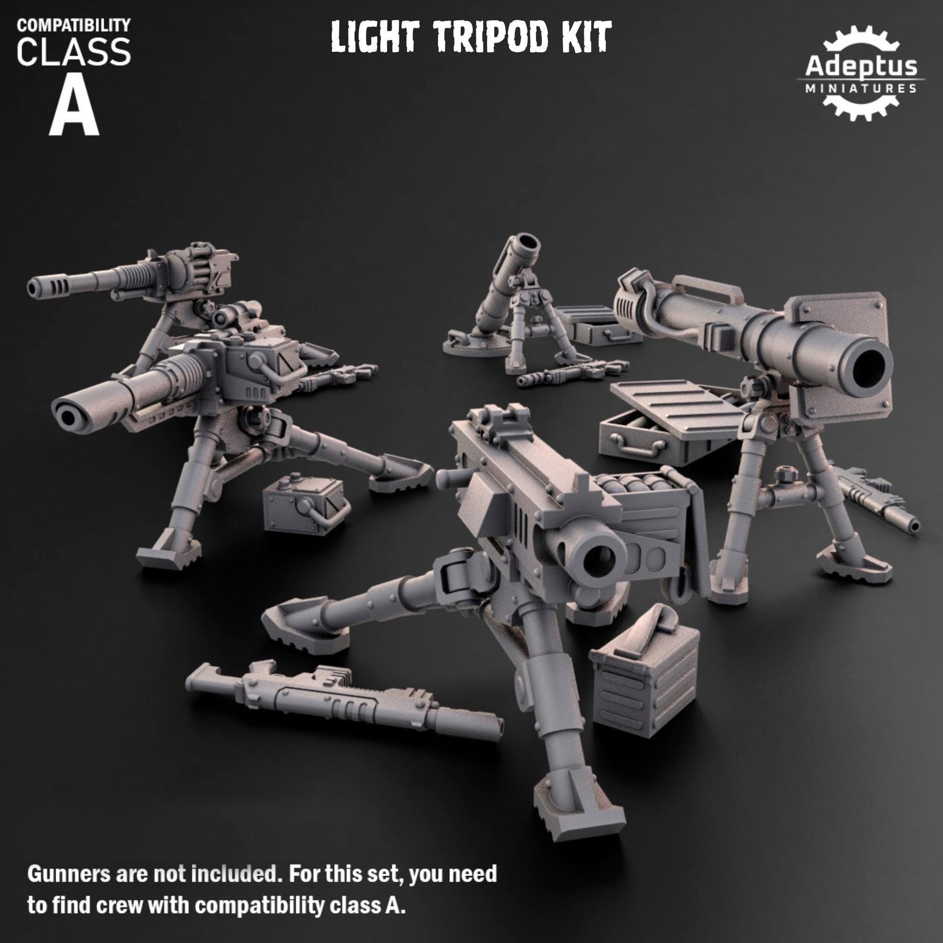 Guard Heavy Weapons by Adeptus Miniatures | Standalone Weapon Emplacements | 3D printed Tabletop Miniatures