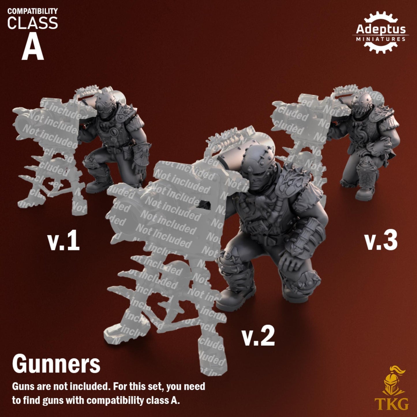 Rotmark Legion Heavy Weapons Operators by Adeptus Miniatures | 3D printed Tabletop Miniatures