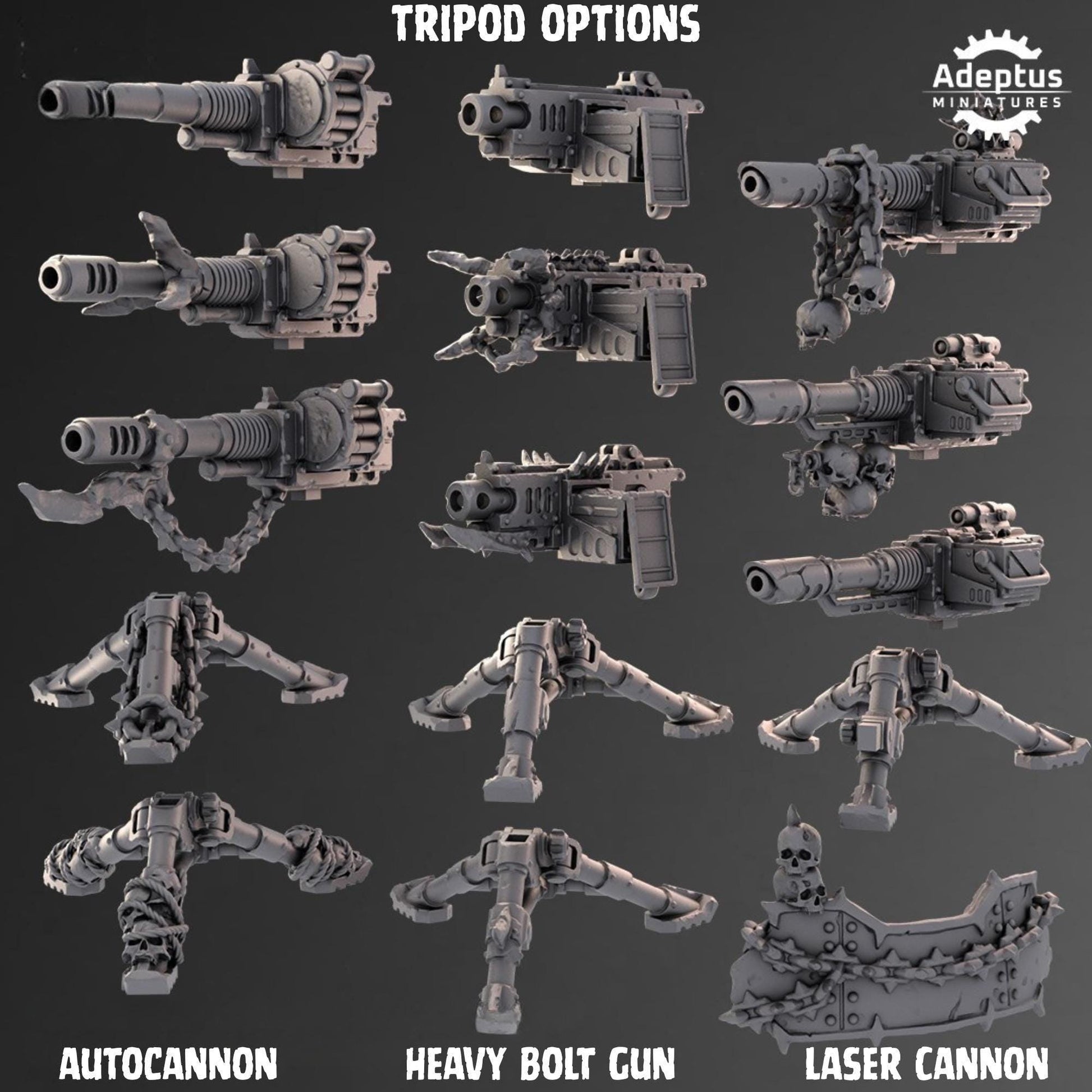 Renegade Heavy Weapons by Adeptus Miniatures | Standalone Weapon Emplacements | 3D printed Tabletop Miniatures