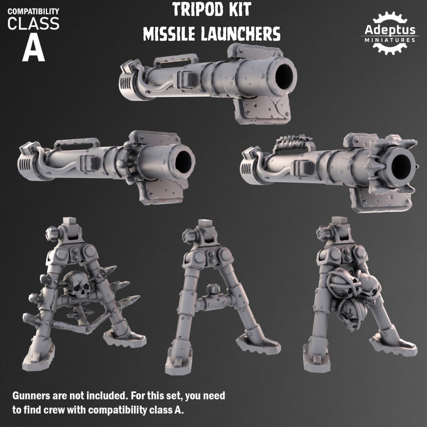 Renegade Heavy Weapons by Adeptus Miniatures | Standalone Weapon Emplacements | 3D printed Tabletop Miniatures
