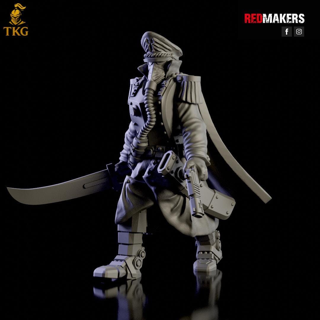 Commissar of the Imperial Force by Red Makers | 3D printed Tabletop Miniatures