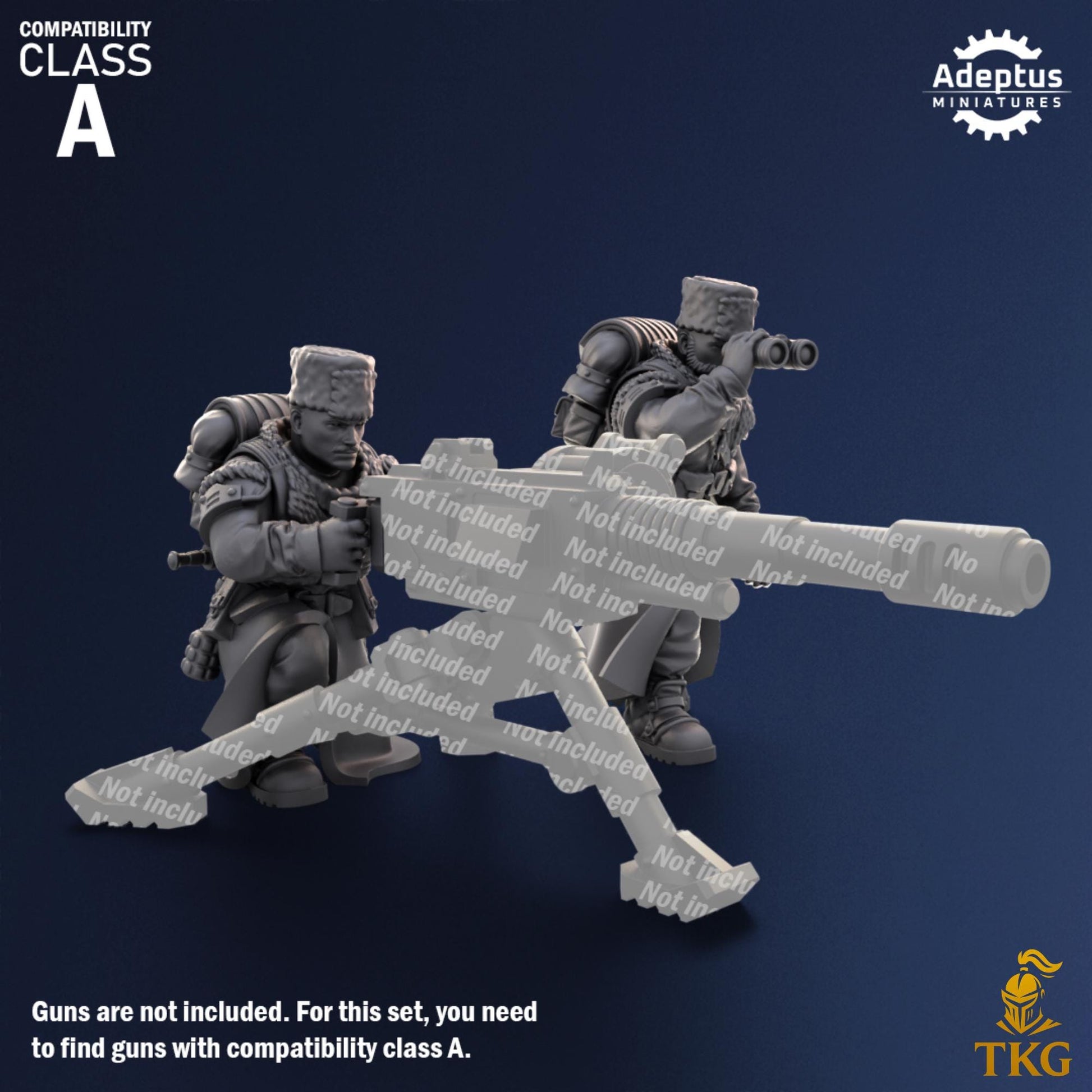 Coldreach Regiment Heavy Weapons Operators by Adeptus Miniatures | 3D printed Tabletop Miniatures