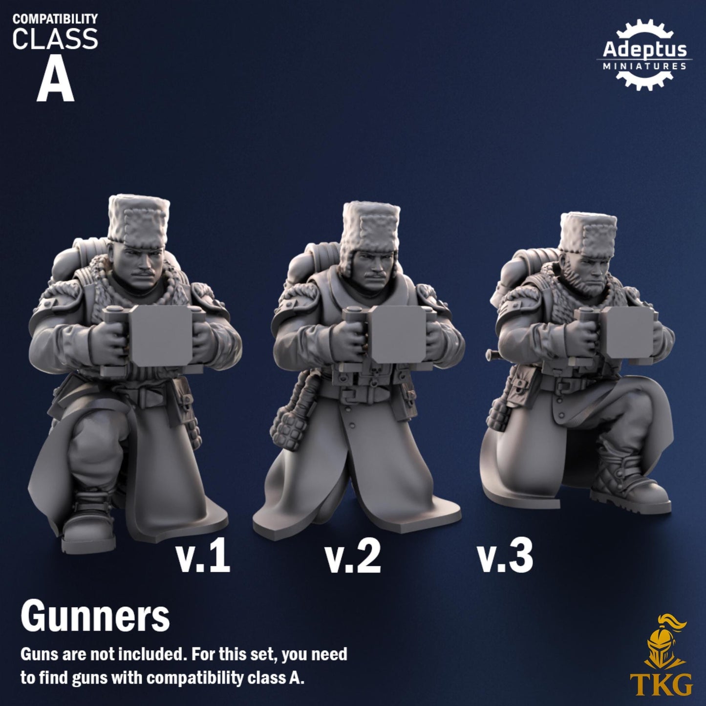 Coldreach Regiment Heavy Weapons Operators by Adeptus Miniatures | 3D printed Tabletop Miniatures