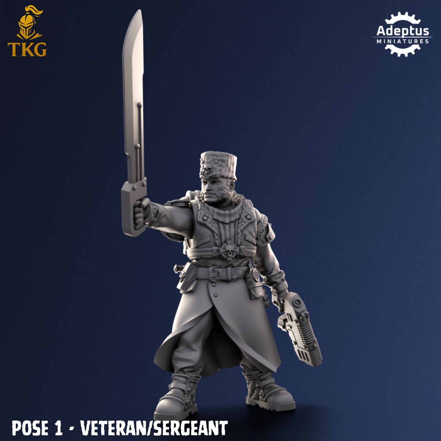Coldreach Regiment Command Squad by Adeptus Miniatures | 3D printed Tabletop Miniatures