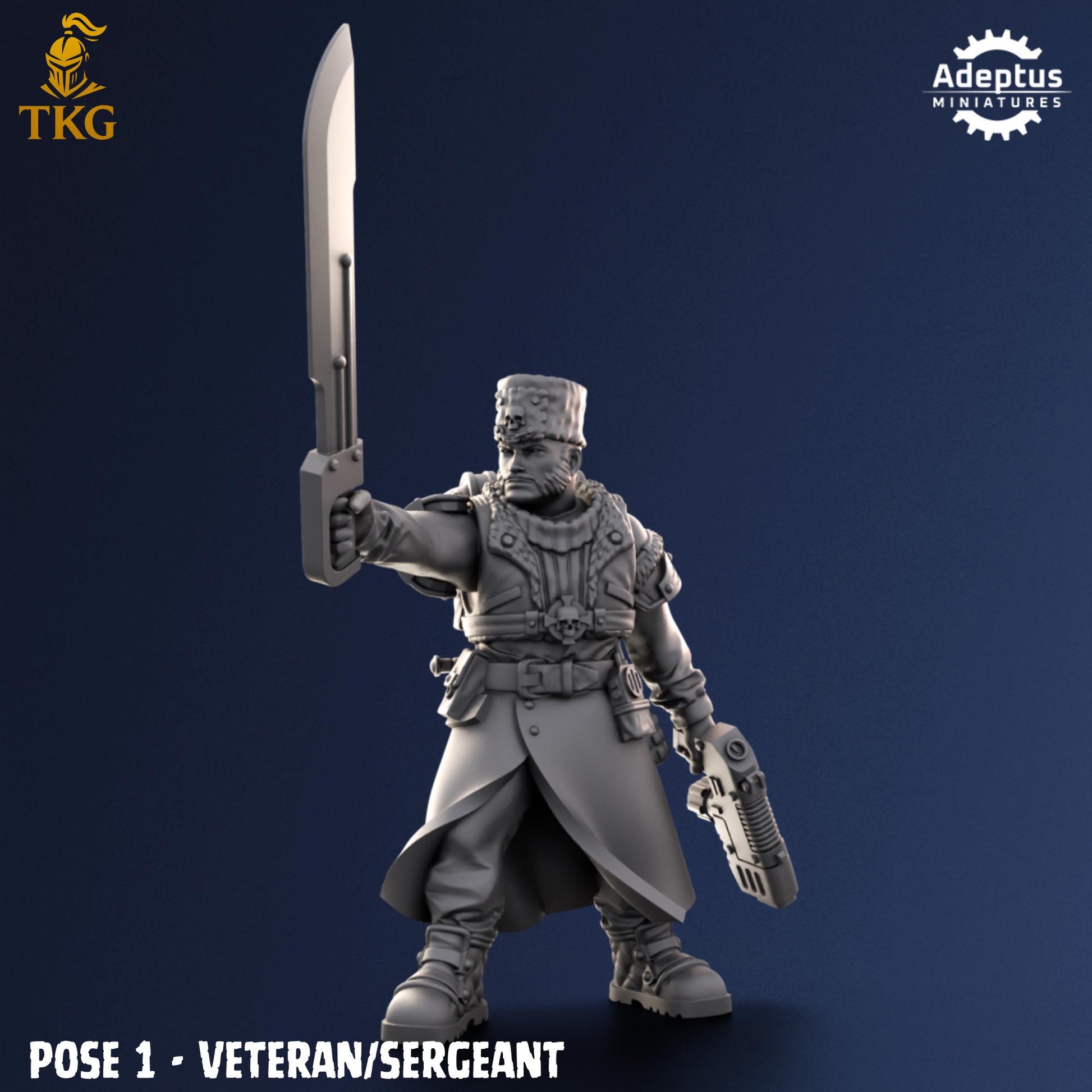 Coldreach Regiment Command Squad by Adeptus Miniatures | 3D printed Tabletop Miniatures