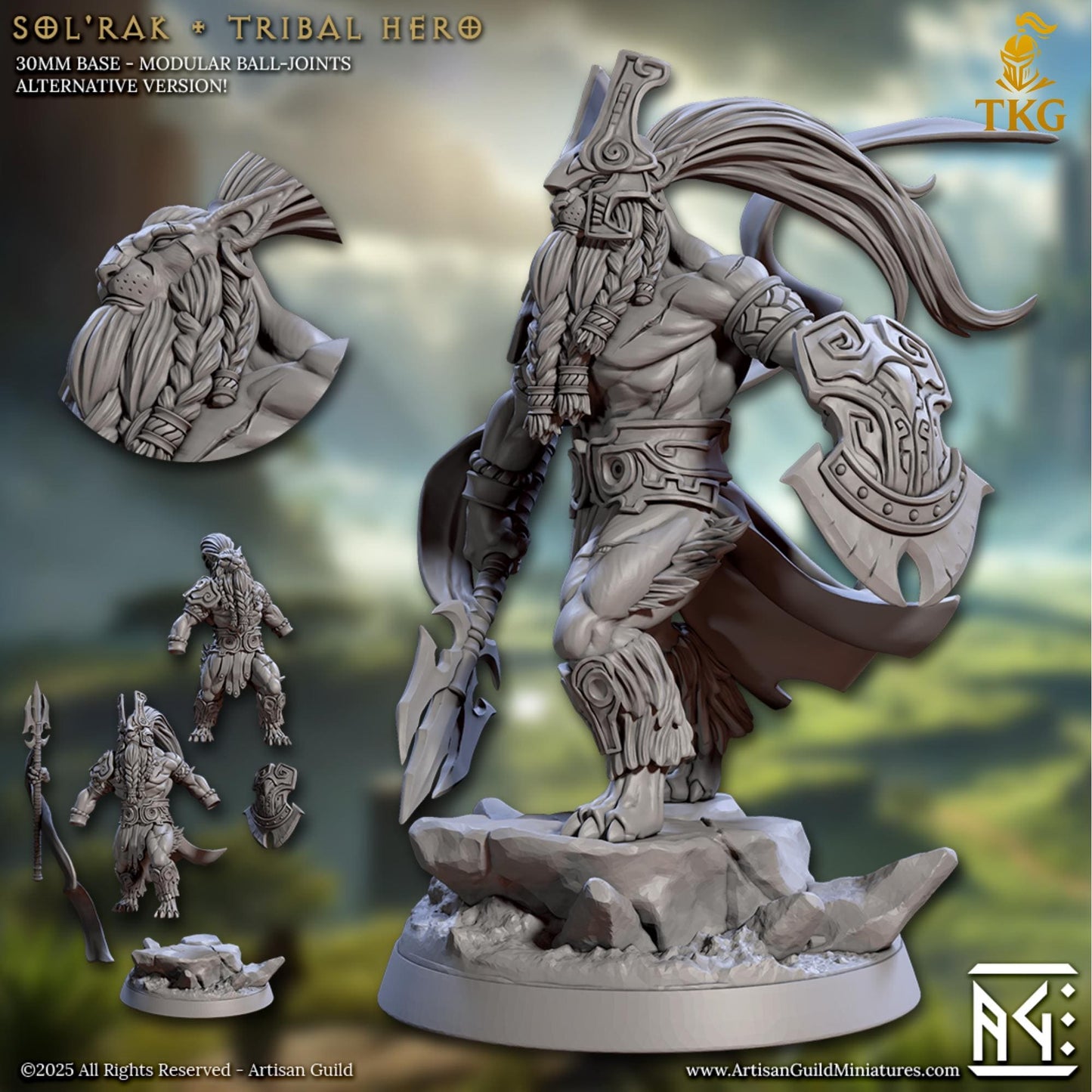 Solarmane Rakshakin by Artisan Guild | 3D Printed Miniatures | Fantasy Models