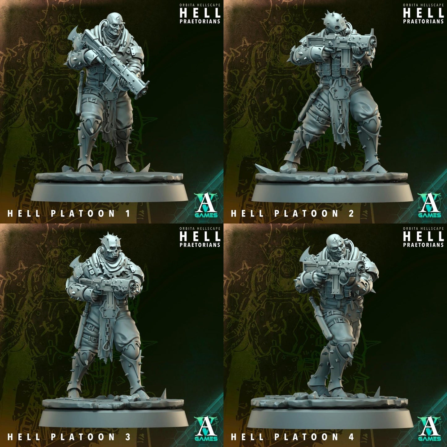 Hell Praetorians - Orbita Hellscape by Archvillain Games | 3D Printed Miniatures