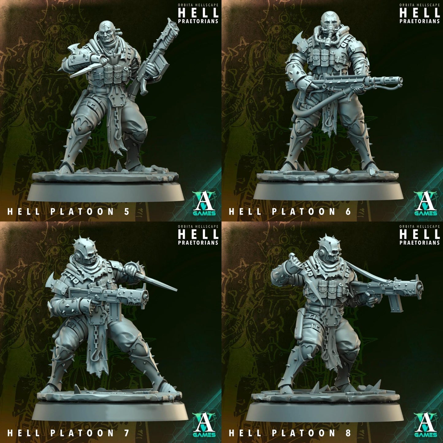 Hell Praetorians - Orbita Hellscape by Archvillain Games | 3D Printed Miniatures