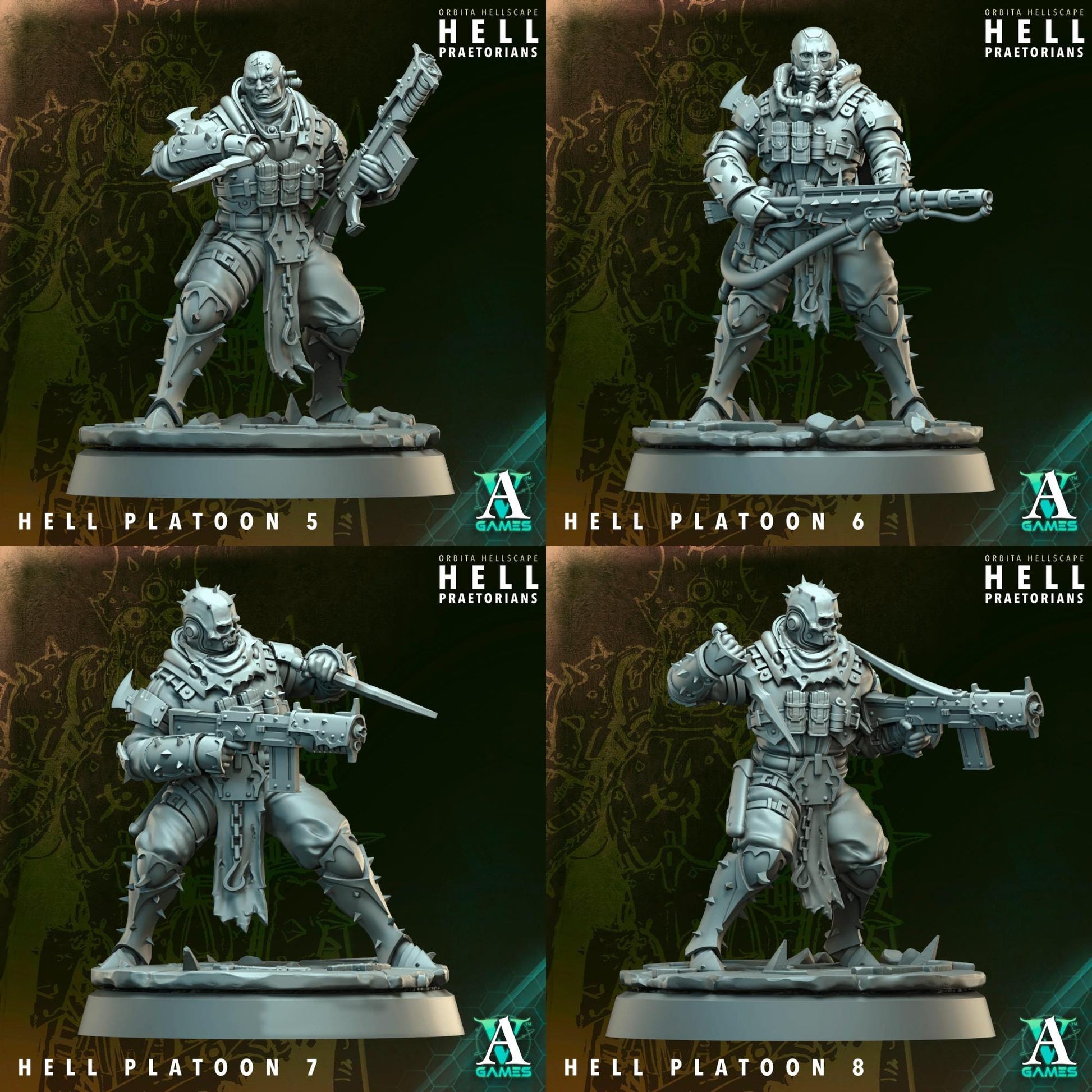 Hell Praetorians - Orbita Hellscape by Archvillain Games | 3D Printed Miniatures