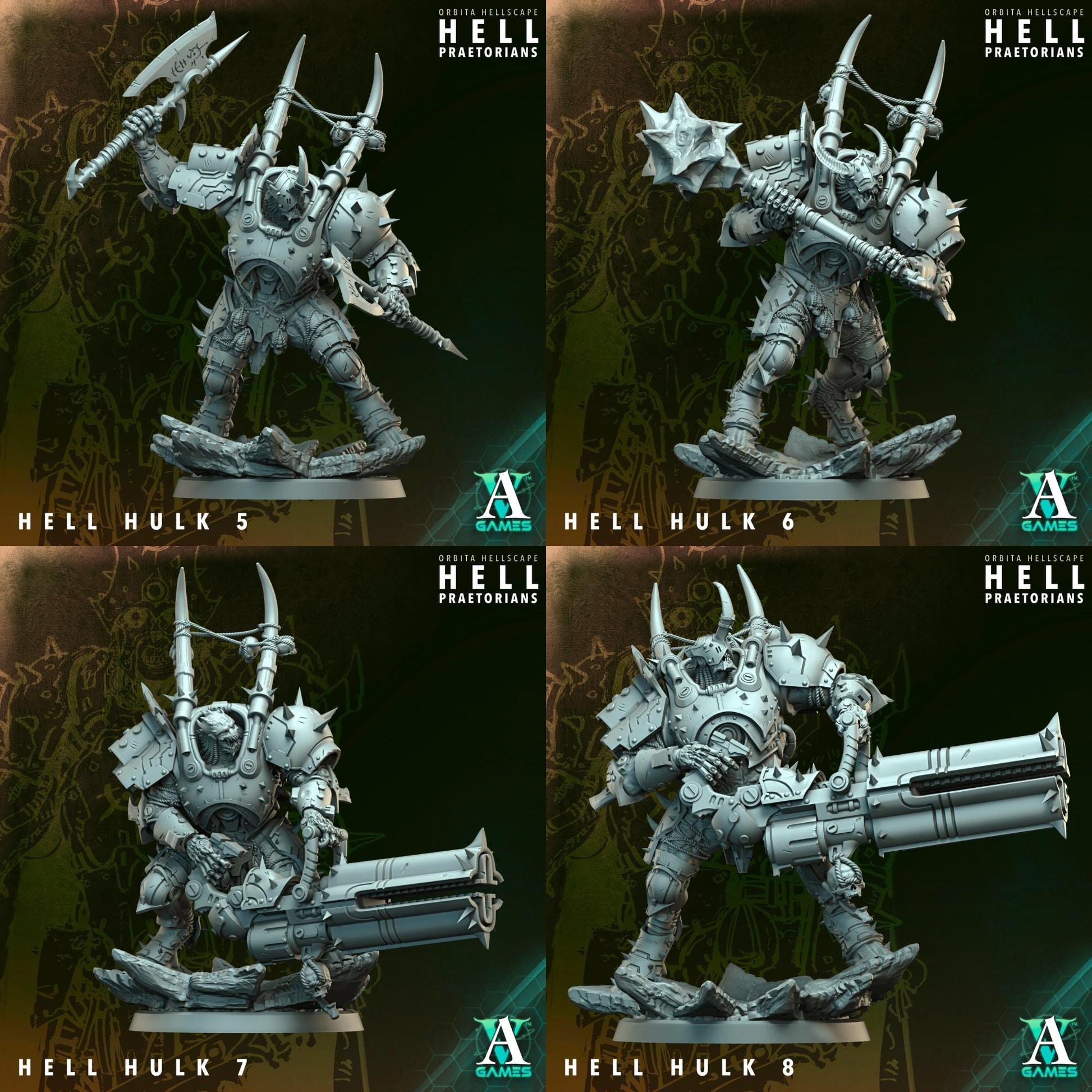 Hell Praetorians - Orbita Hellscape by Archvillain Games | 3D Printed Miniatures