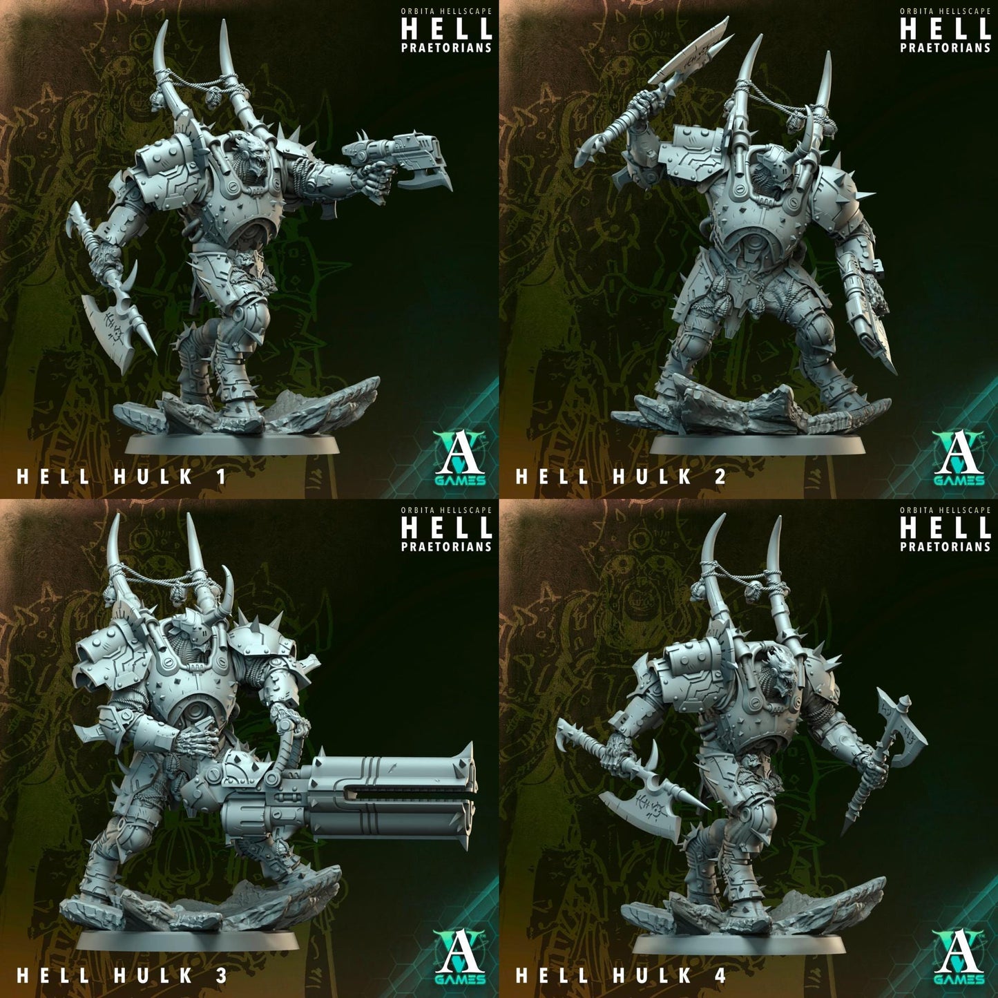 Hell Praetorians - Orbita Hellscape by Archvillain Games | 3D Printed Miniatures