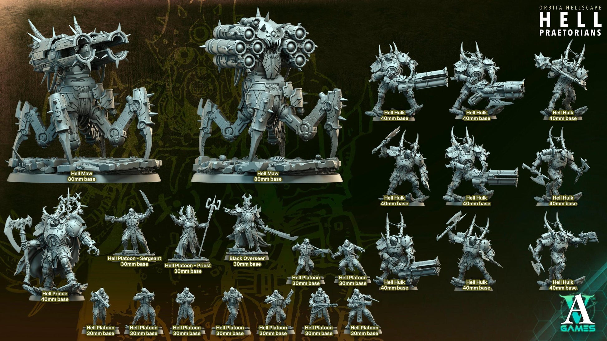 Hell Praetorians - Orbita Hellscape by Archvillain Games | 3D Printed Miniatures