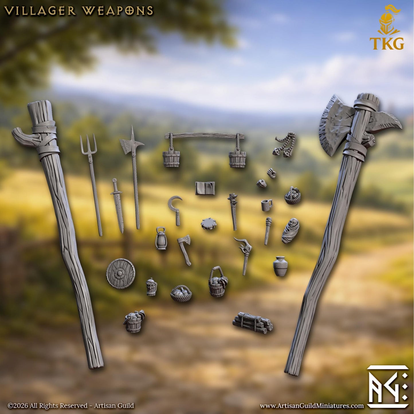 Villagers and Townsfolk by Artisan Guild | 3D Printed Miniatures | Fantasy Models