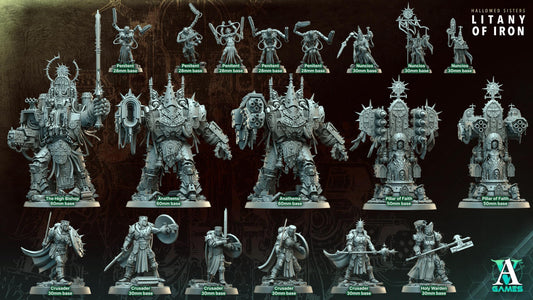 Hallowed Sisters - Litany of Iron by Archvillain Games | 3D Printed Miniatures