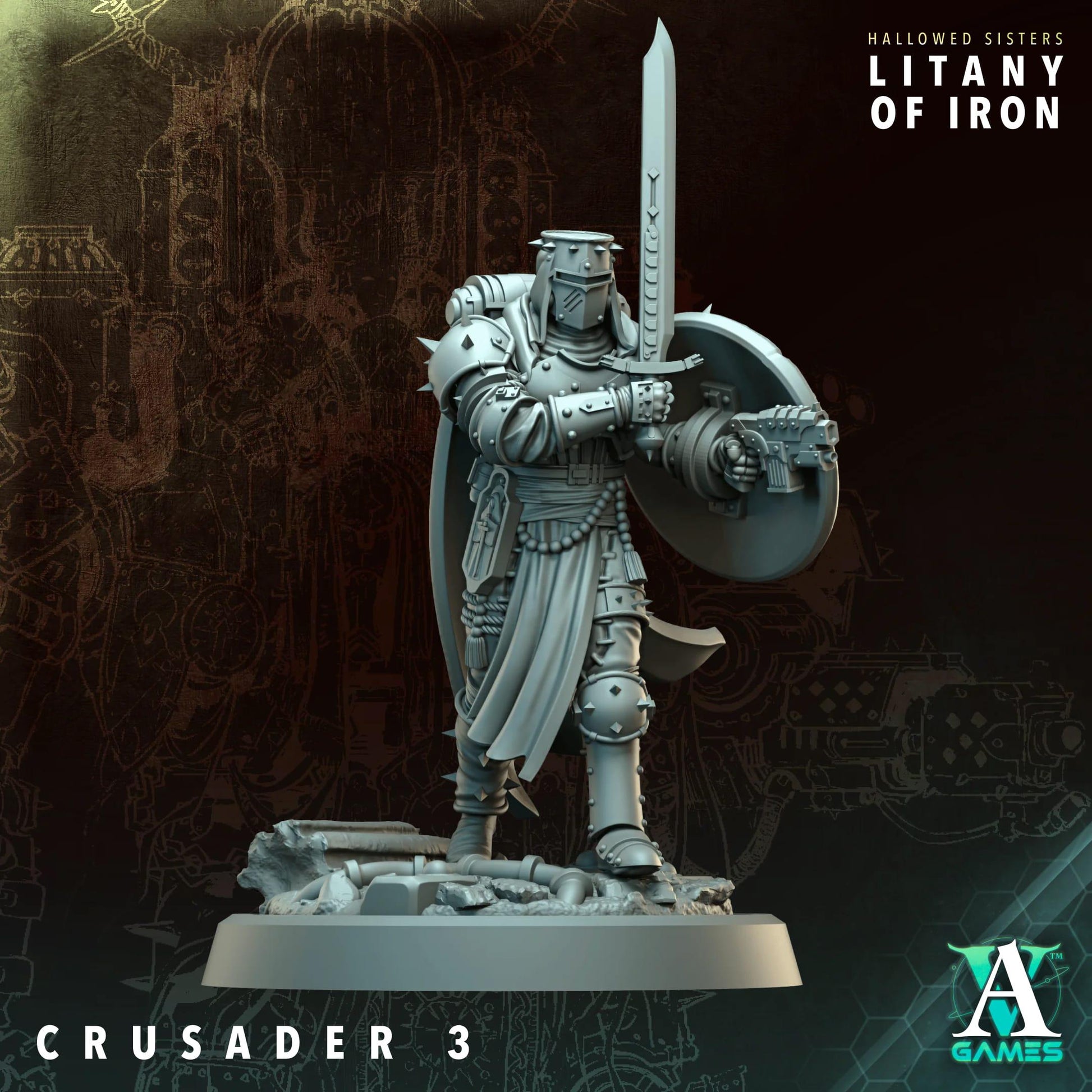 Hallowed Sisters - Litany of Iron by Archvillain Games | 3D Printed Miniatures