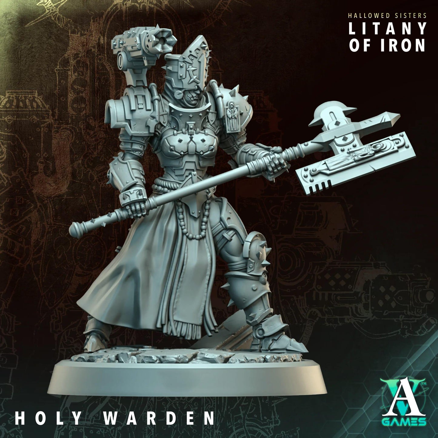 Hallowed Sisters - Litany of Iron by Archvillain Games | 3D Printed Miniatures