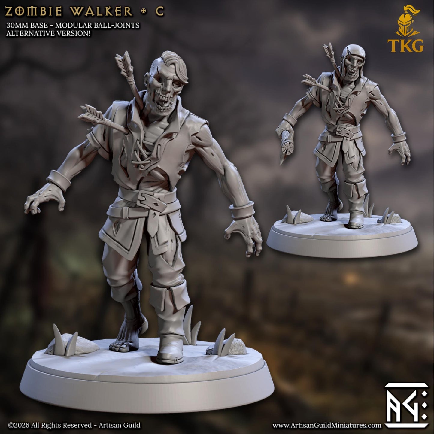 March of the Zombie Walkers by Artisan Guild | 3D Printed Miniatures | Fantasy Models