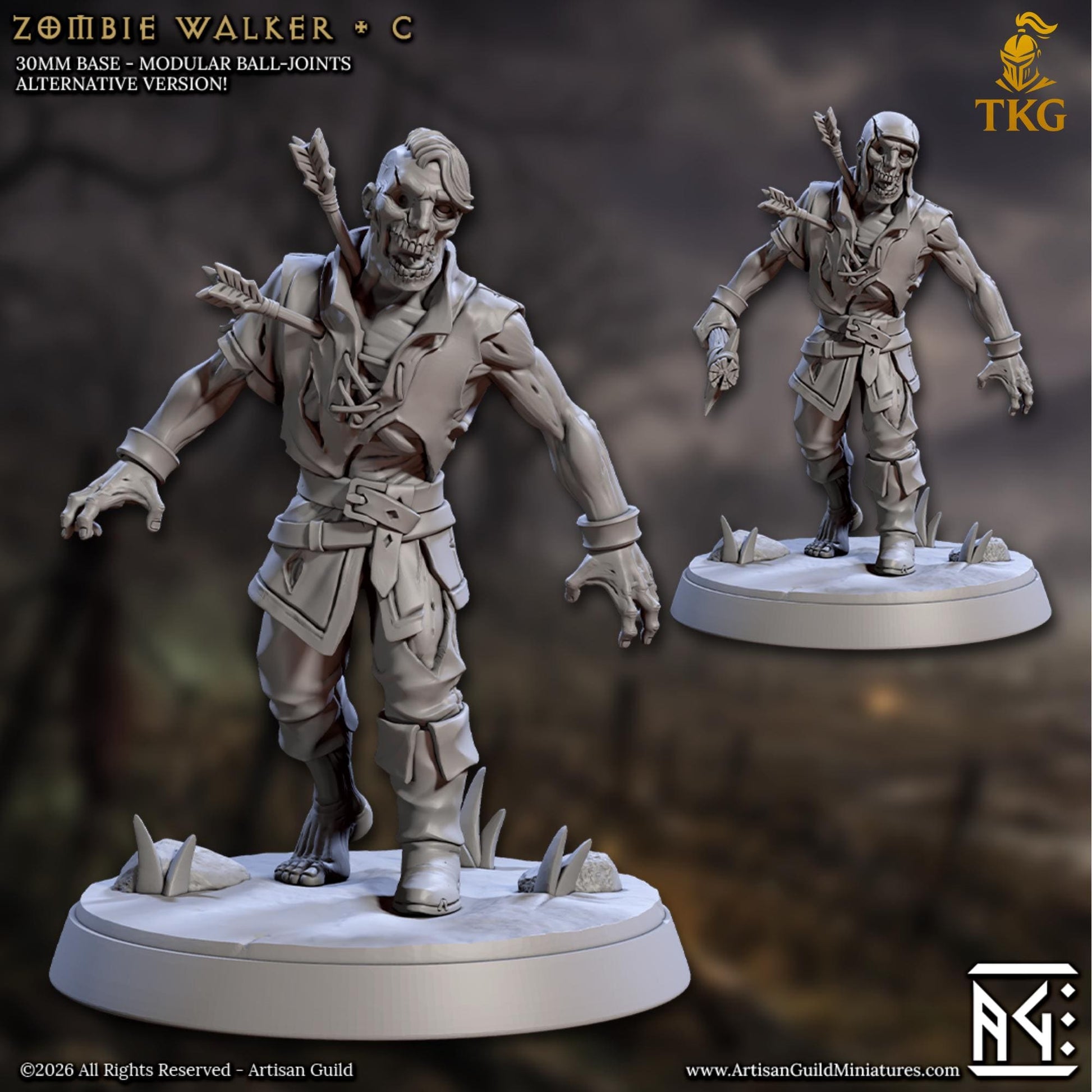 March of the Zombie Walkers by Artisan Guild | 3D Printed Miniatures | Fantasy Models