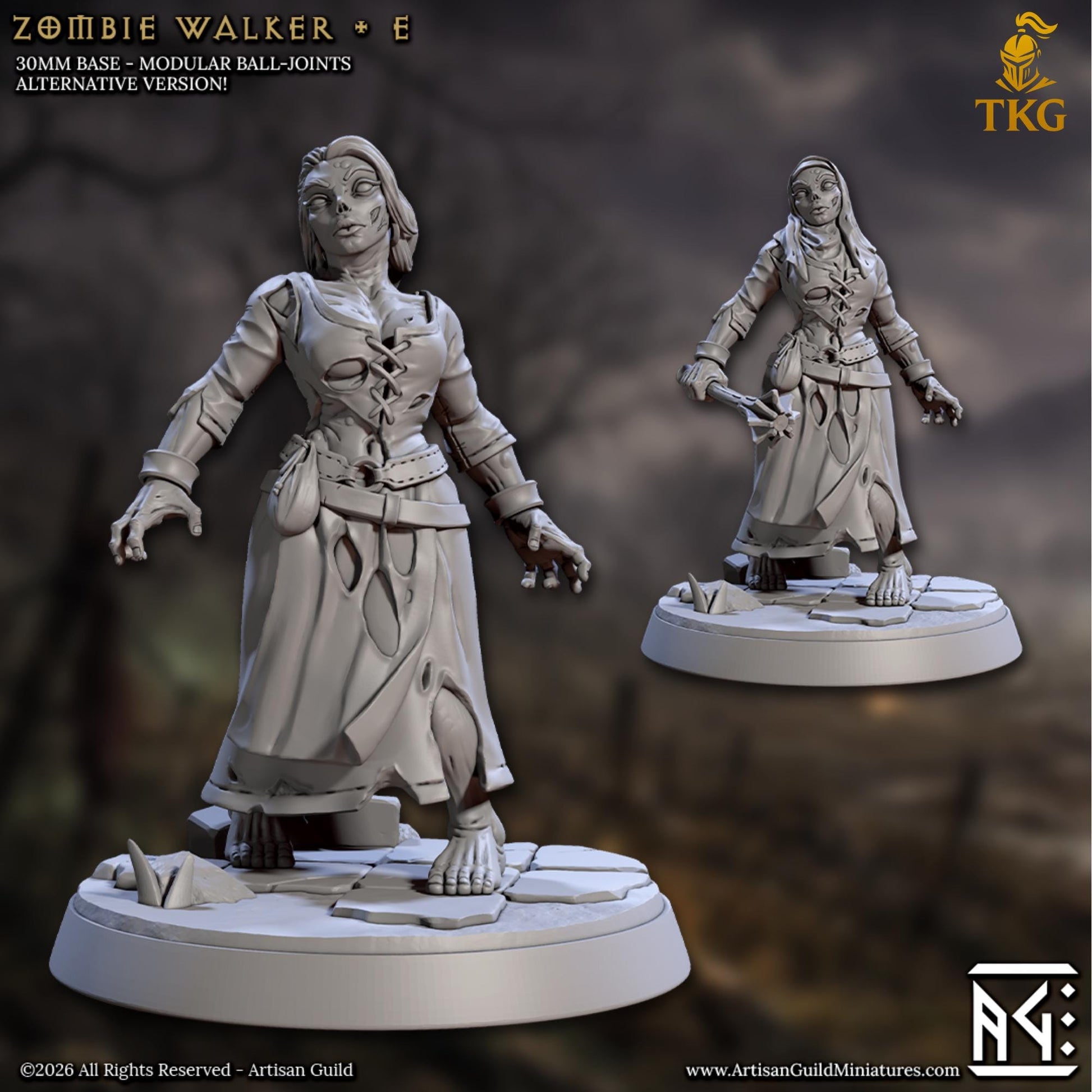 March of the Zombie Walkers by Artisan Guild | 3D Printed Miniatures | Fantasy Models