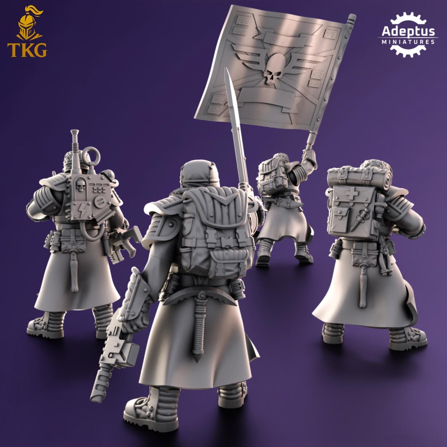 Iceward Division Command Squad by Adeptus Miniatures | 3D printed Tabletop Miniatures