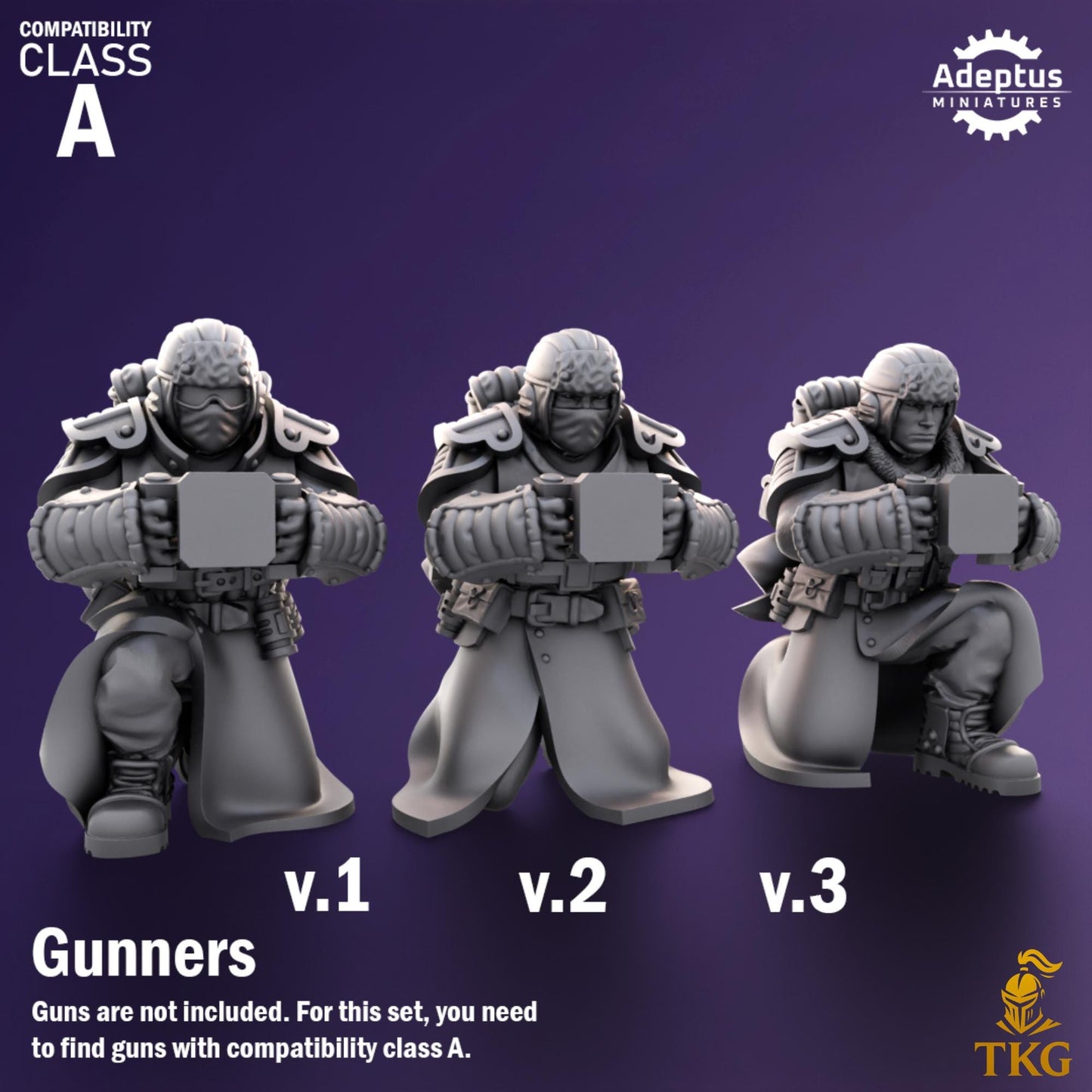 Iceward Division Heavy Weapons Operators by Adeptus Miniatures | 3D printed Tabletop Miniatures