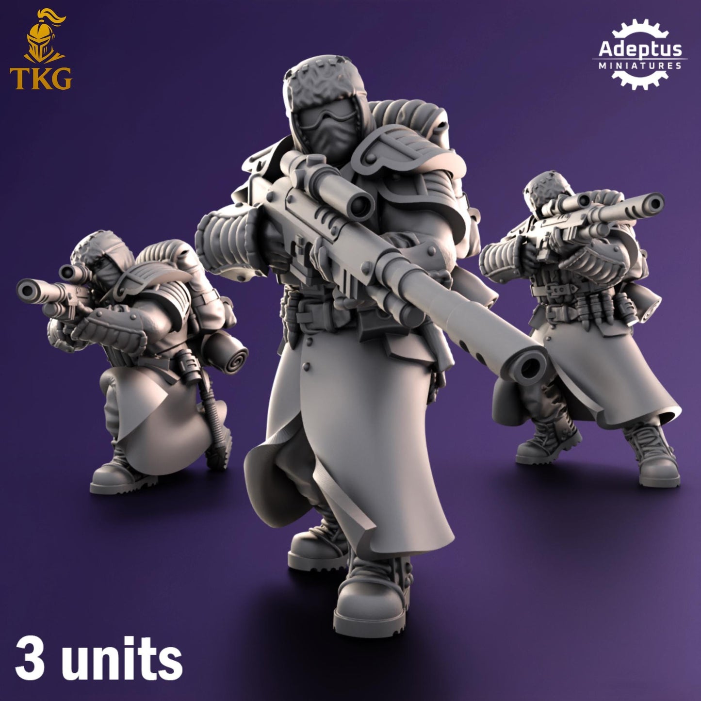 Iceward Division Snipers by Adeptus Miniatures | 3D printed Tabletop Miniatures