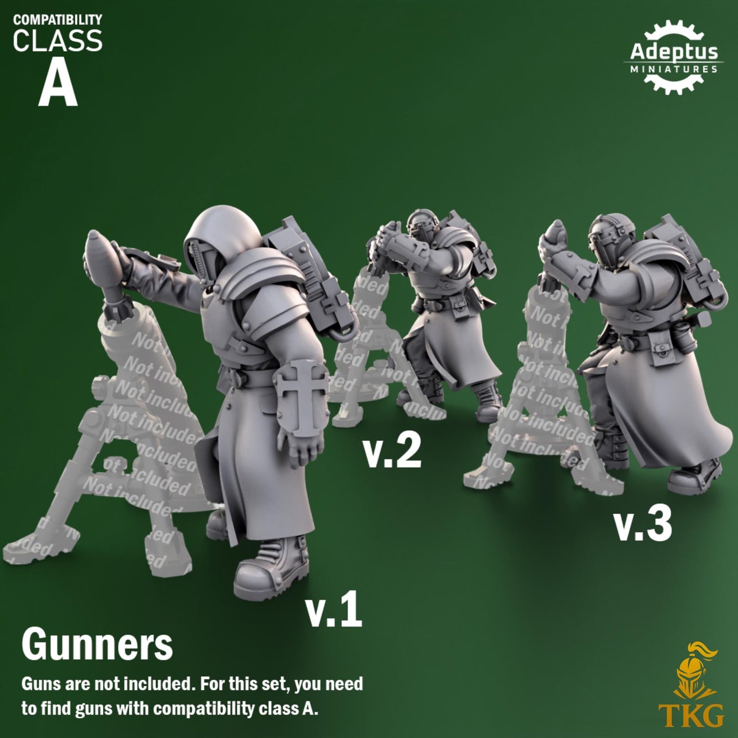 Crusaders Covenant Heavy Weapons Operators by Adeptus Miniatures | 3D printed Tabletop Miniatures