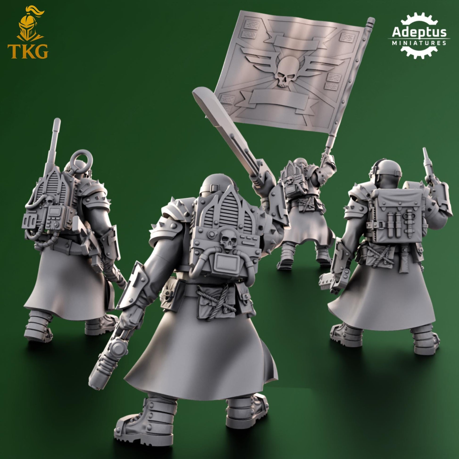 Crusaders Covenant Command Squad by Adeptus Miniatures | 3D printed Tabletop Miniatures