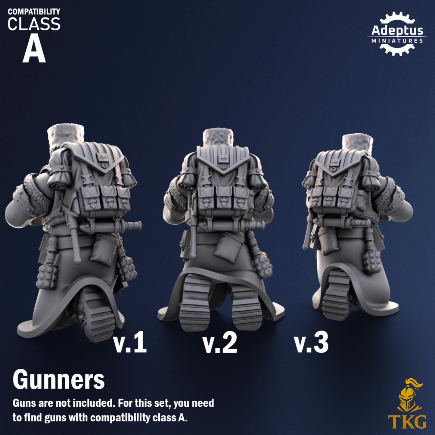 Coldreach Regiment Heavy Weapons Operators by Adeptus Miniatures | 3D printed Tabletop Miniatures