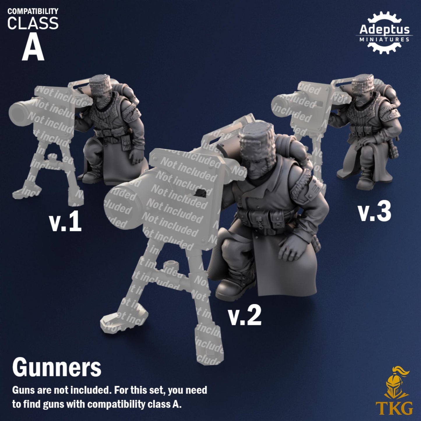 Coldreach Regiment Heavy Weapons Operators by Adeptus Miniatures | 3D printed Tabletop Miniatures