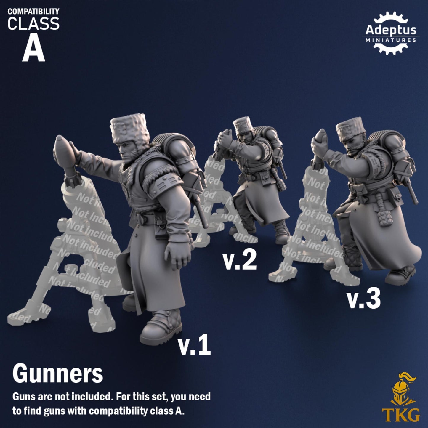 Coldreach Regiment Heavy Weapons Operators by Adeptus Miniatures | 3D printed Tabletop Miniatures