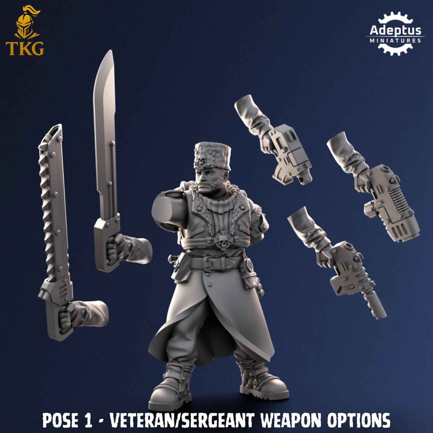 Coldreach Regiment Command Squad by Adeptus Miniatures | 3D printed Tabletop Miniatures