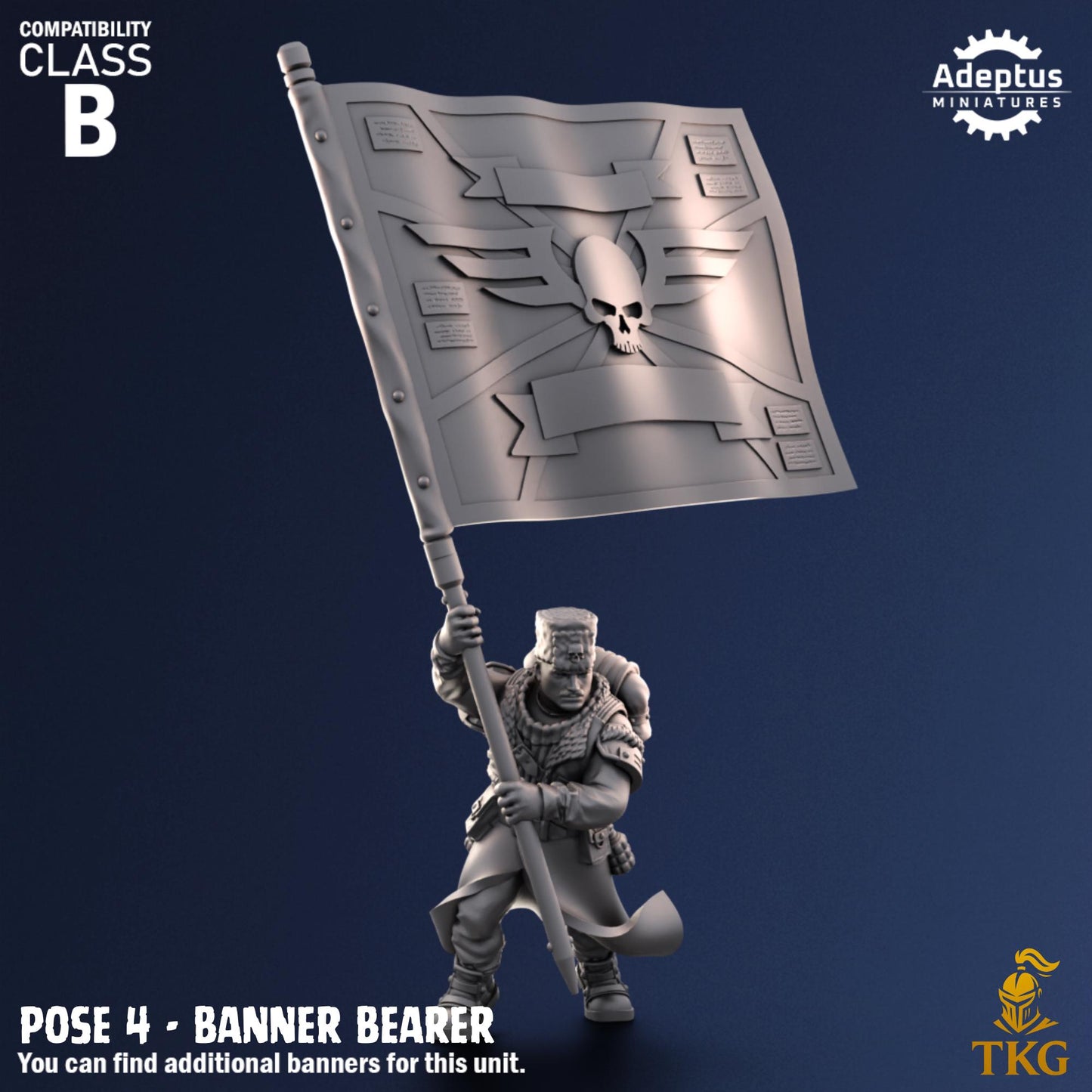 Coldreach Regiment Command Squad by Adeptus Miniatures | 3D printed Tabletop Miniatures