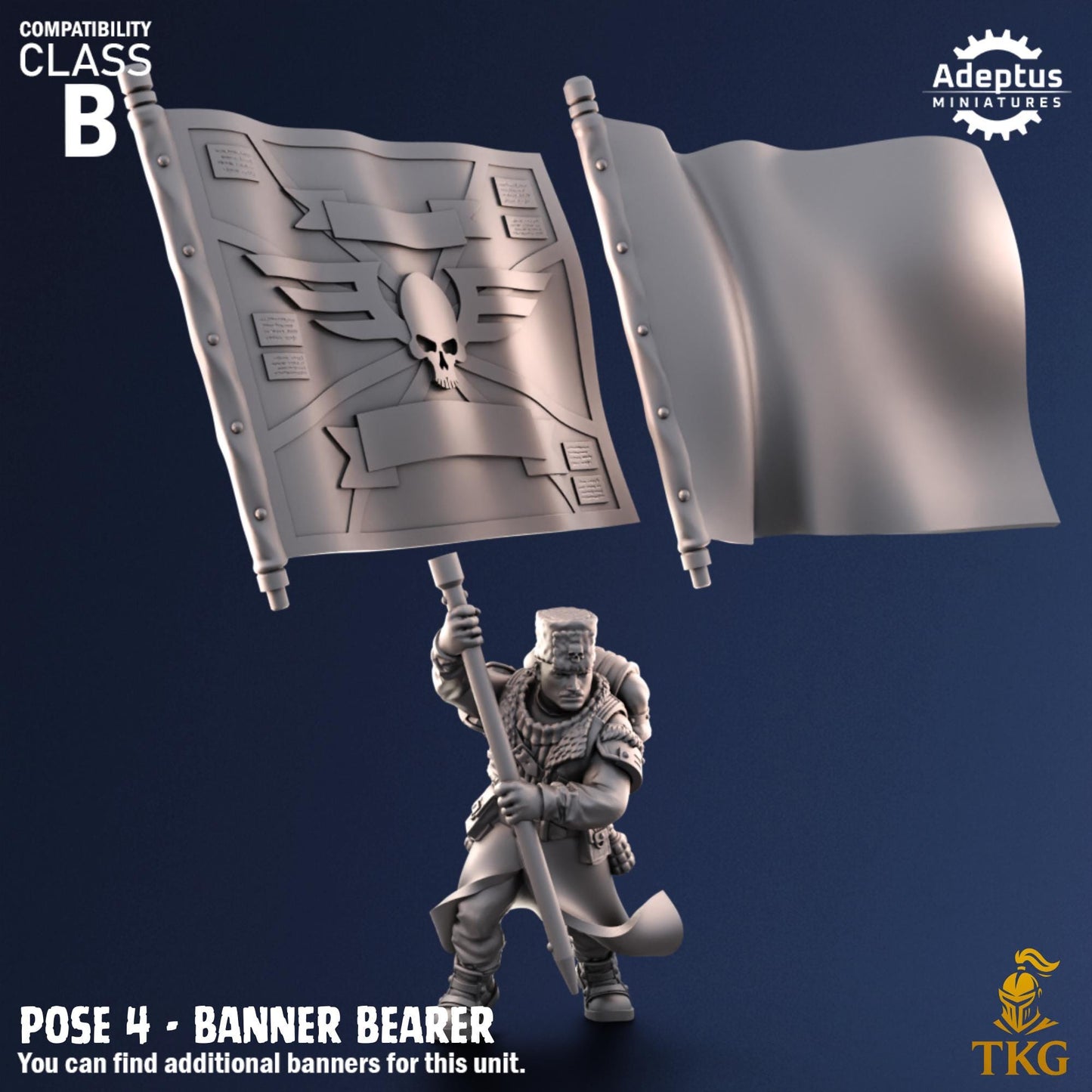 Coldreach Regiment Command Squad by Adeptus Miniatures | 3D printed Tabletop Miniatures