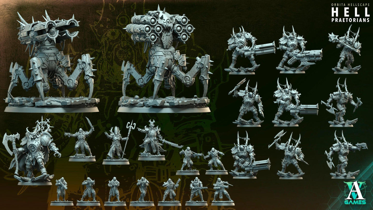 Hell Praetorians - Orbita Hellscape by Archvillain Games | 3D Printed Miniatures