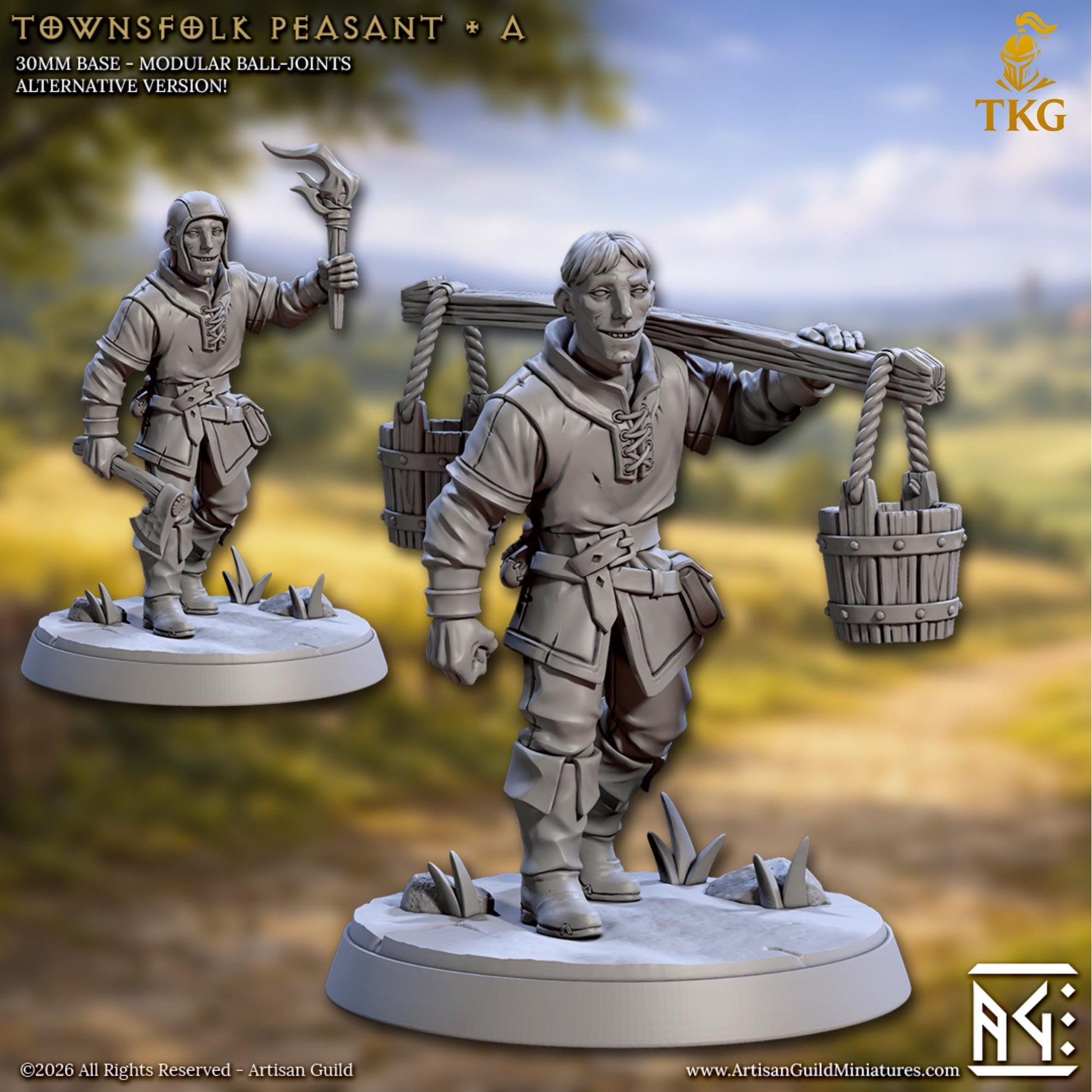 Villagers and Townsfolk by Artisan Guild | 3D Printed Miniatures | Fantasy Models