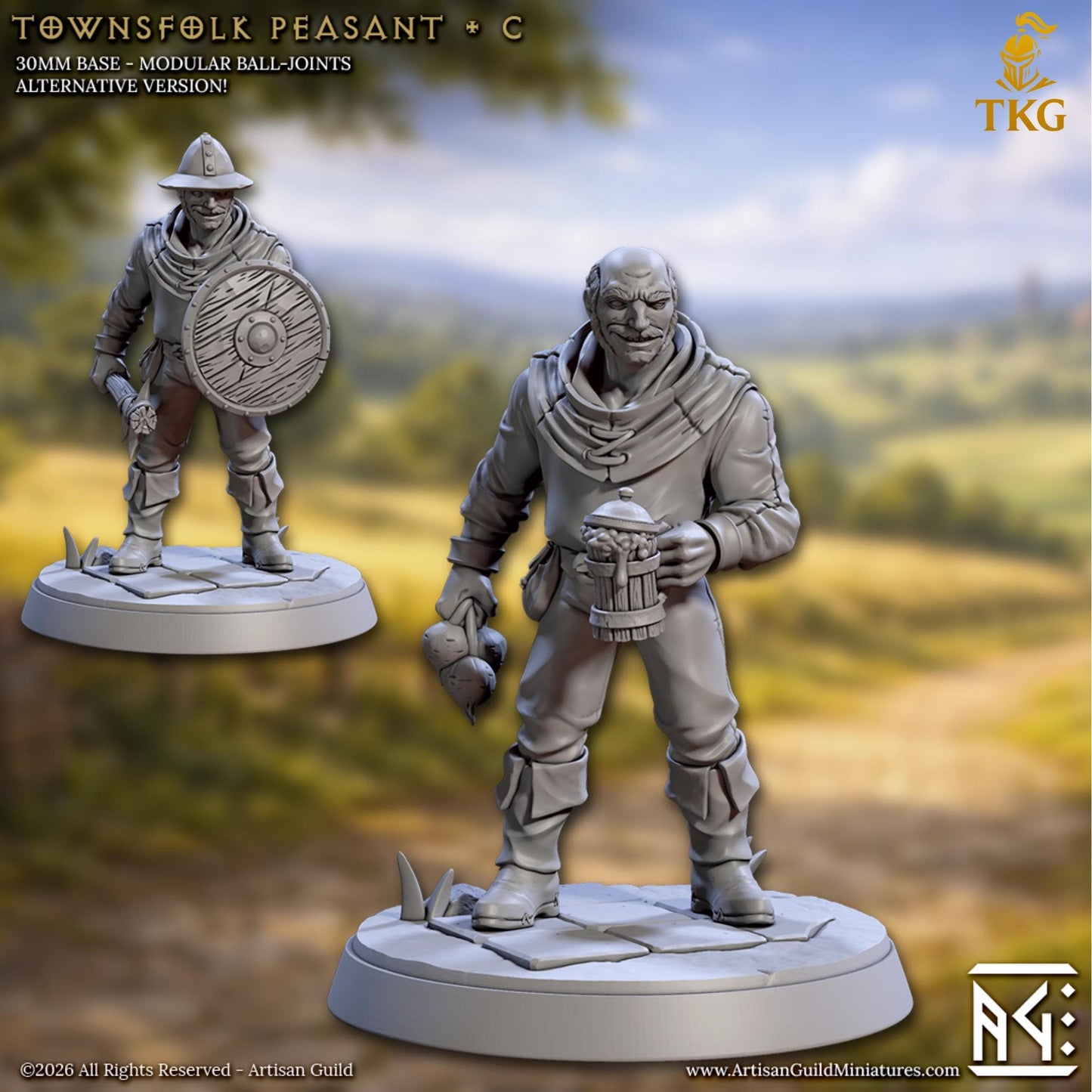 Villagers and Townsfolk by Artisan Guild | 3D Printed Miniatures | Fantasy Models