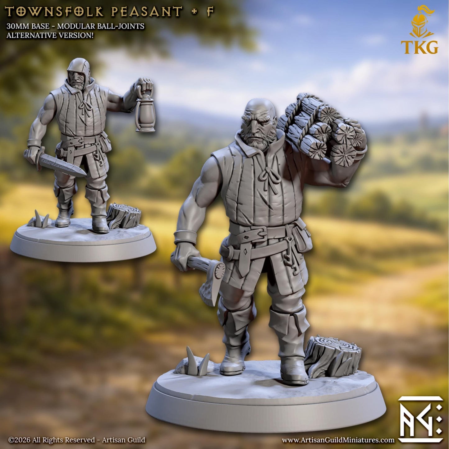 Villagers and Townsfolk by Artisan Guild | 3D Printed Miniatures | Fantasy Models
