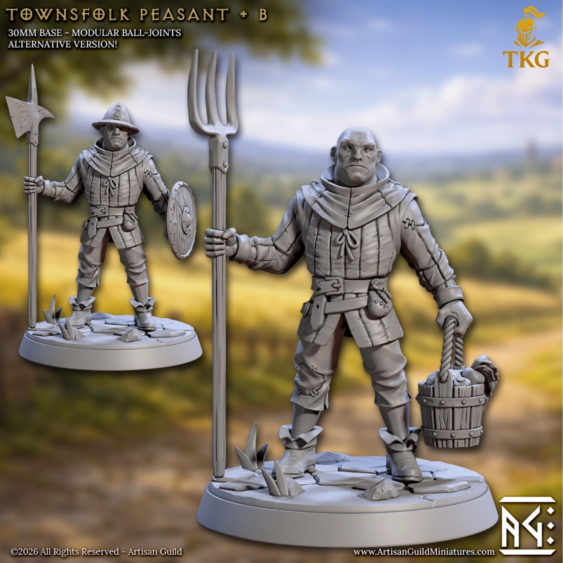 Villagers and Townsfolk by Artisan Guild | 3D Printed Miniatures | Fantasy Models