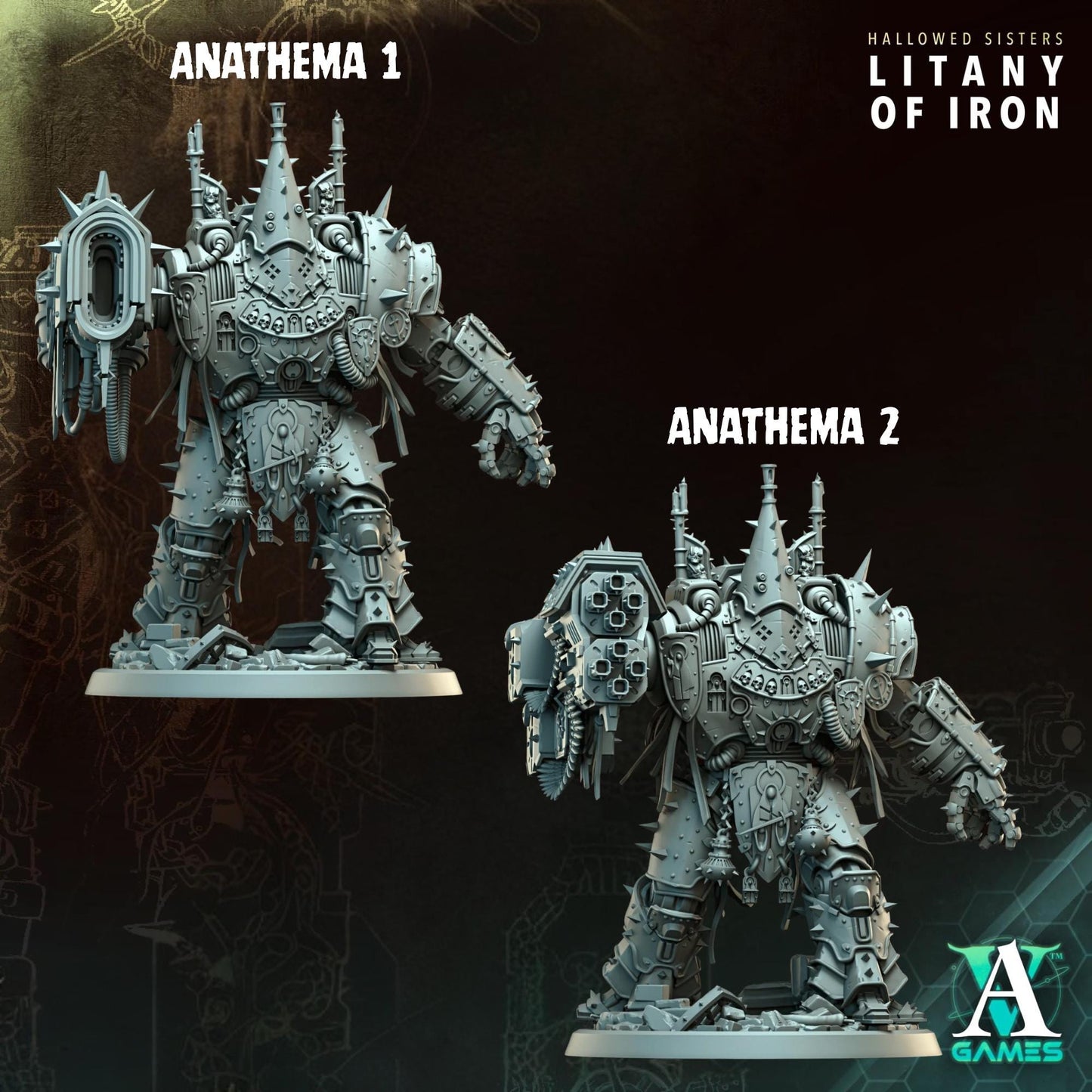 Hallowed Sisters - Litany of Iron by Archvillain Games | 3D Printed Miniatures