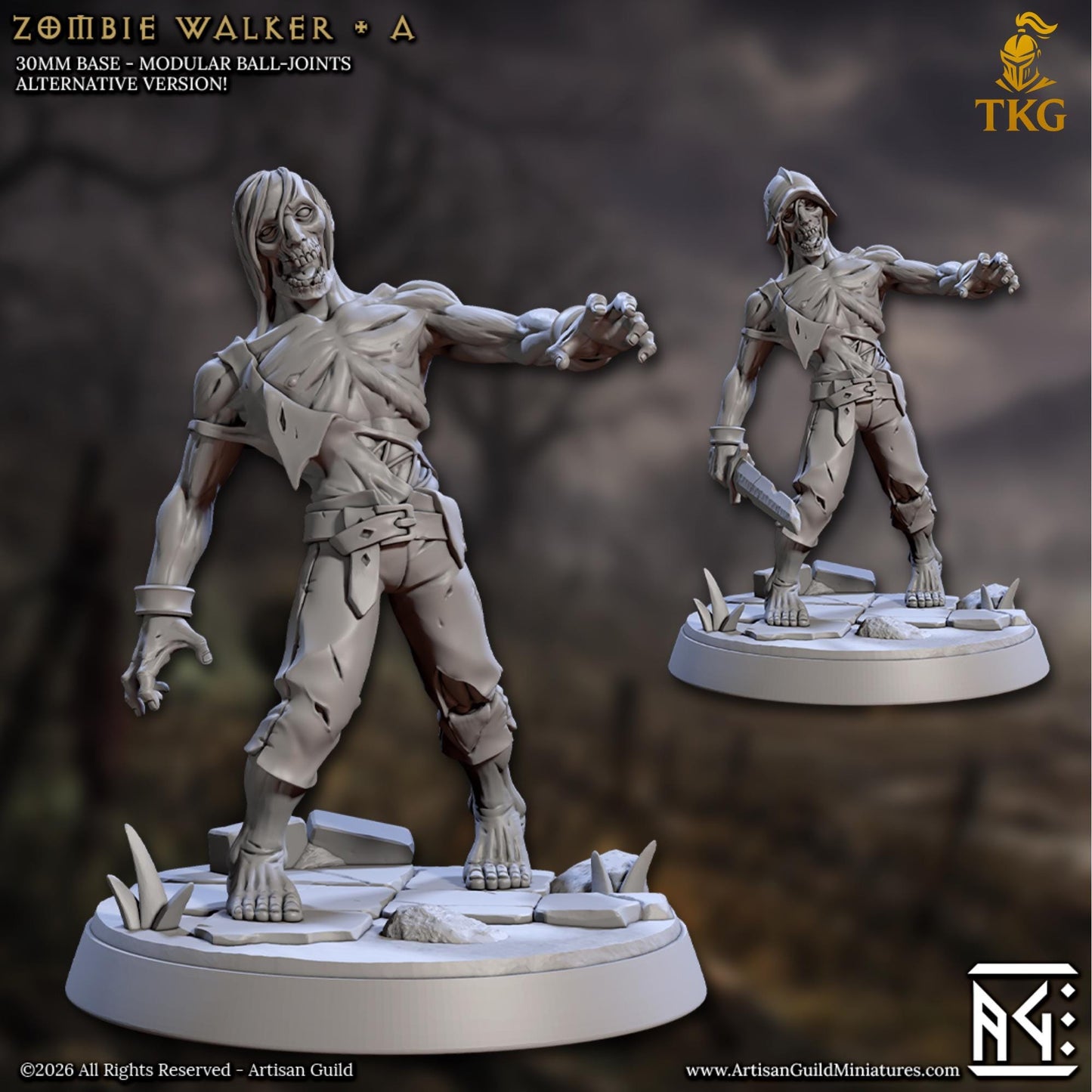 March of the Zombie Walkers by Artisan Guild | 3D Printed Miniatures | Fantasy Models