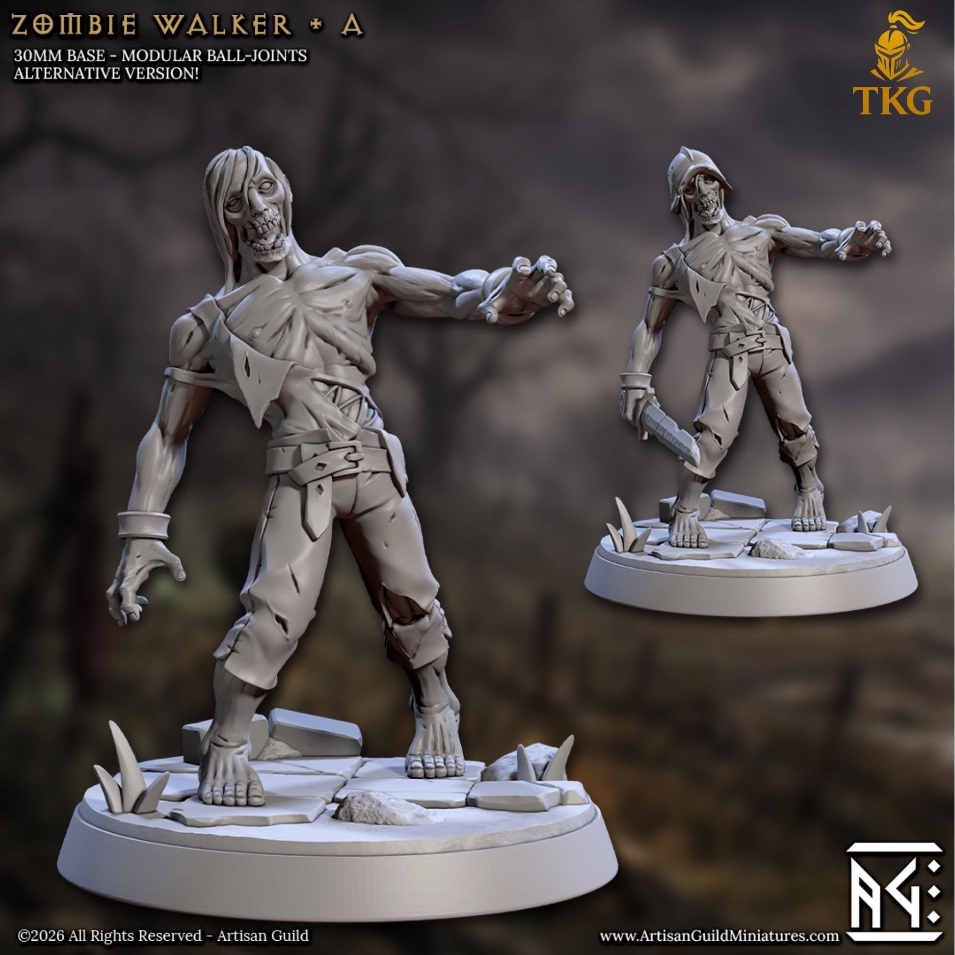 March of the Zombie Walkers by Artisan Guild | 3D Printed Miniatures | Fantasy Models