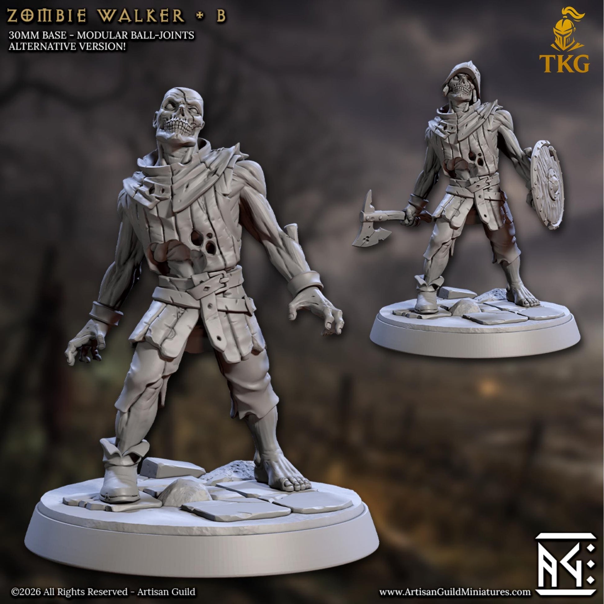 March of the Zombie Walkers by Artisan Guild | 3D Printed Miniatures | Fantasy Models
