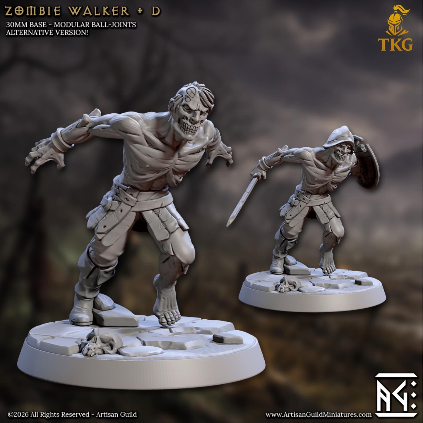 March of the Zombie Walkers by Artisan Guild | 3D Printed Miniatures | Fantasy Models