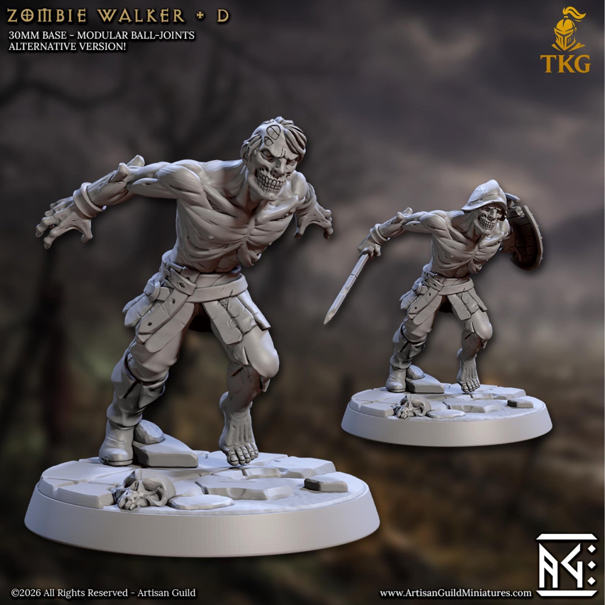 March of the Zombie Walkers by Artisan Guild | 3D Printed Miniatures | Fantasy Models