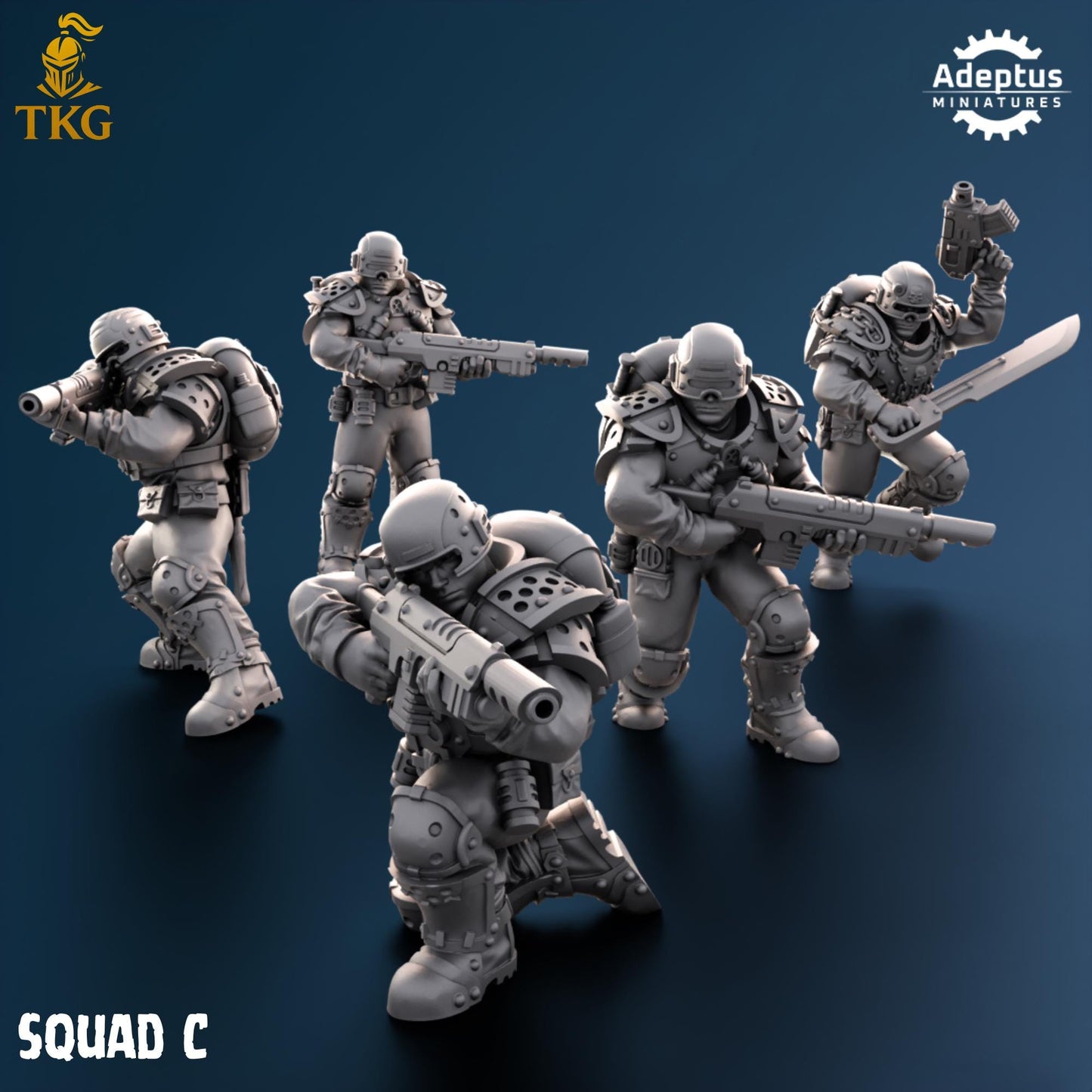 Greyplate Troops Squad by Adeptus Miniatures | 3D printed Tabletop Miniatures